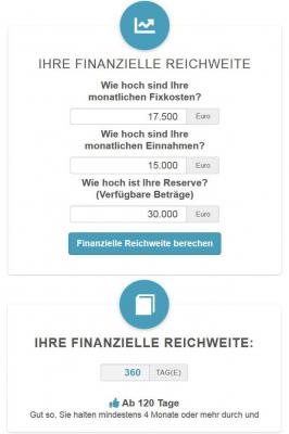 Geld Reserven berechnen