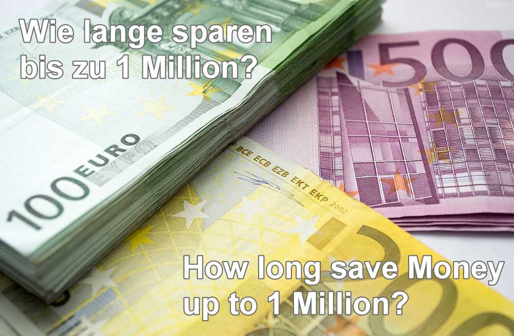 Wie viel sparen bis eine Million, Wie lange sparen bis zu einer Million, Zeitraum sparen 1 Million